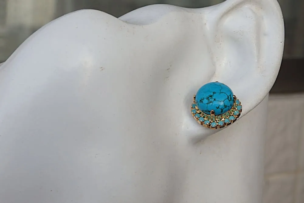 Turquoise Gold Stud earrings