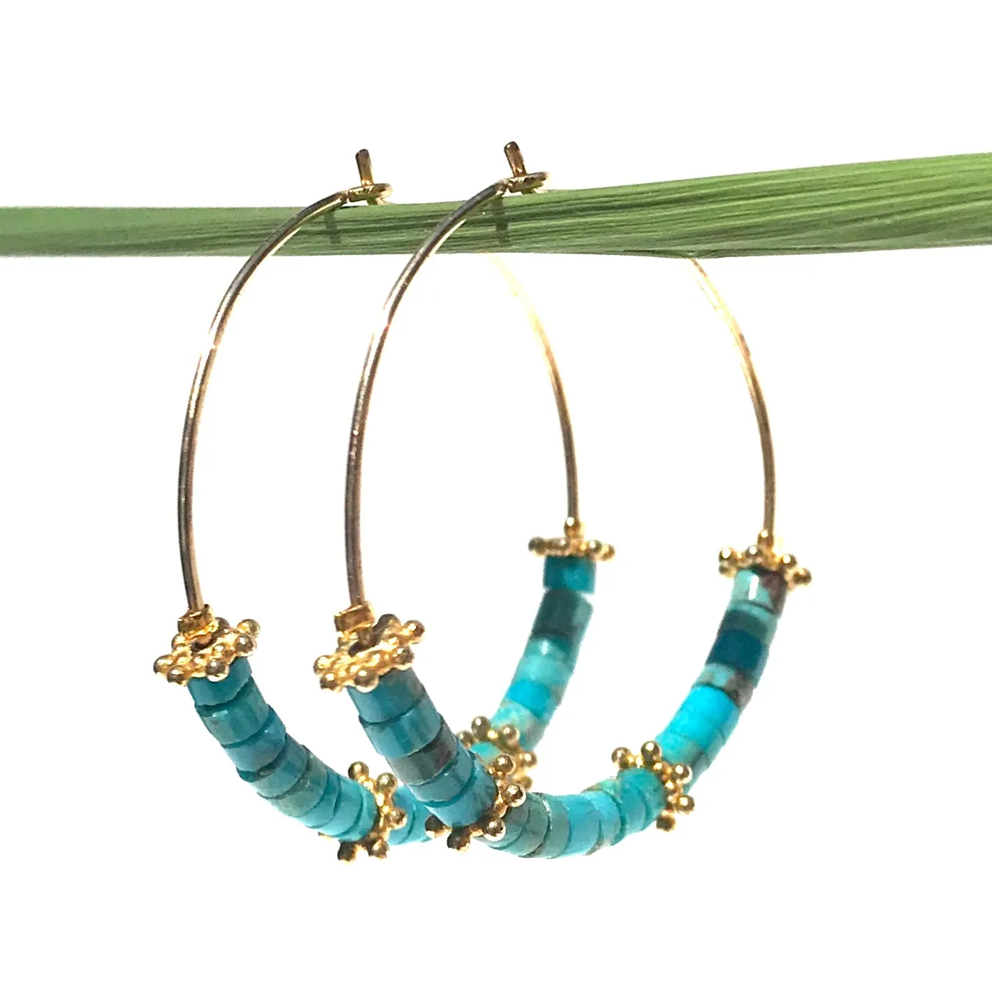 TURQUOISE HEISHI HOOP