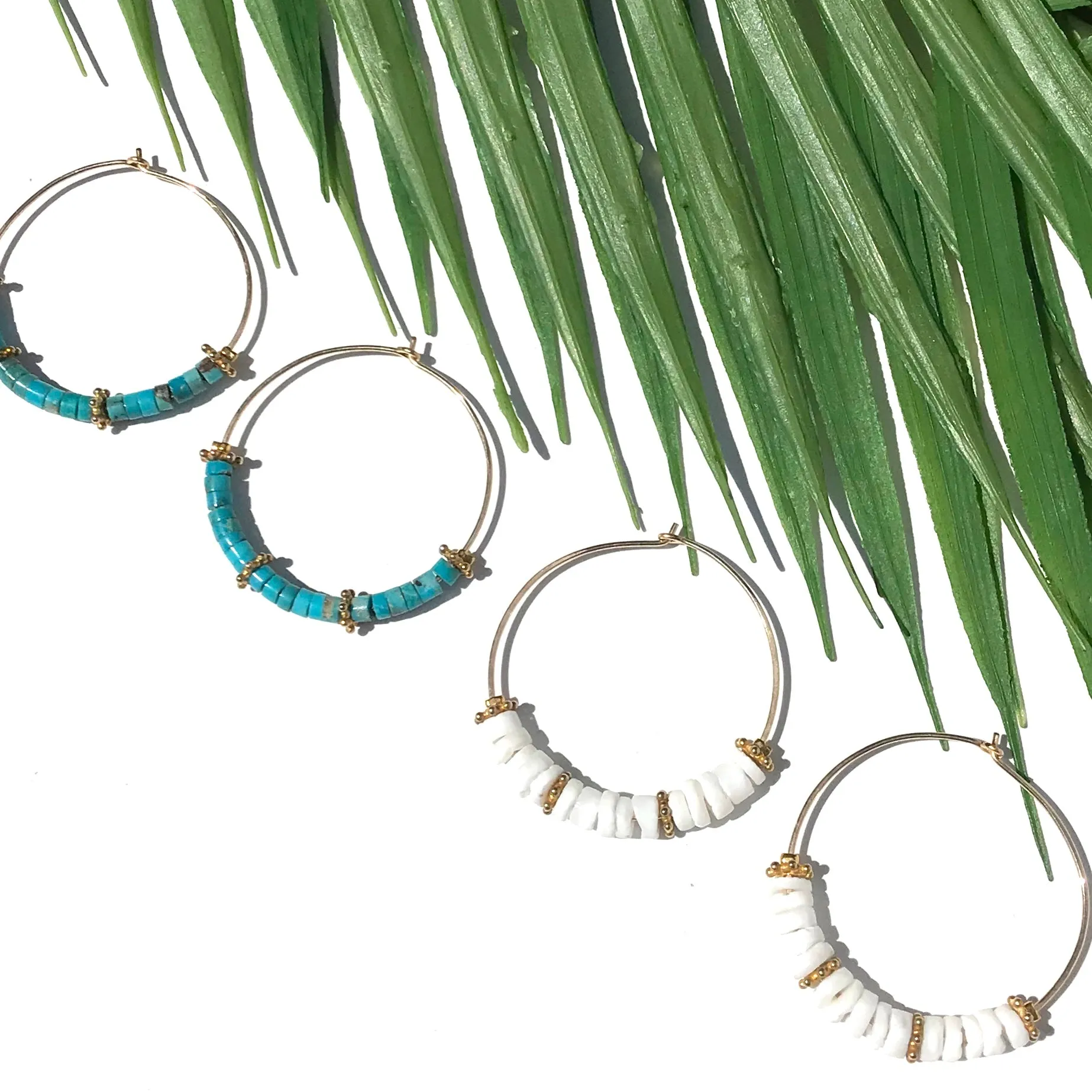 TURQUOISE HEISHI HOOP