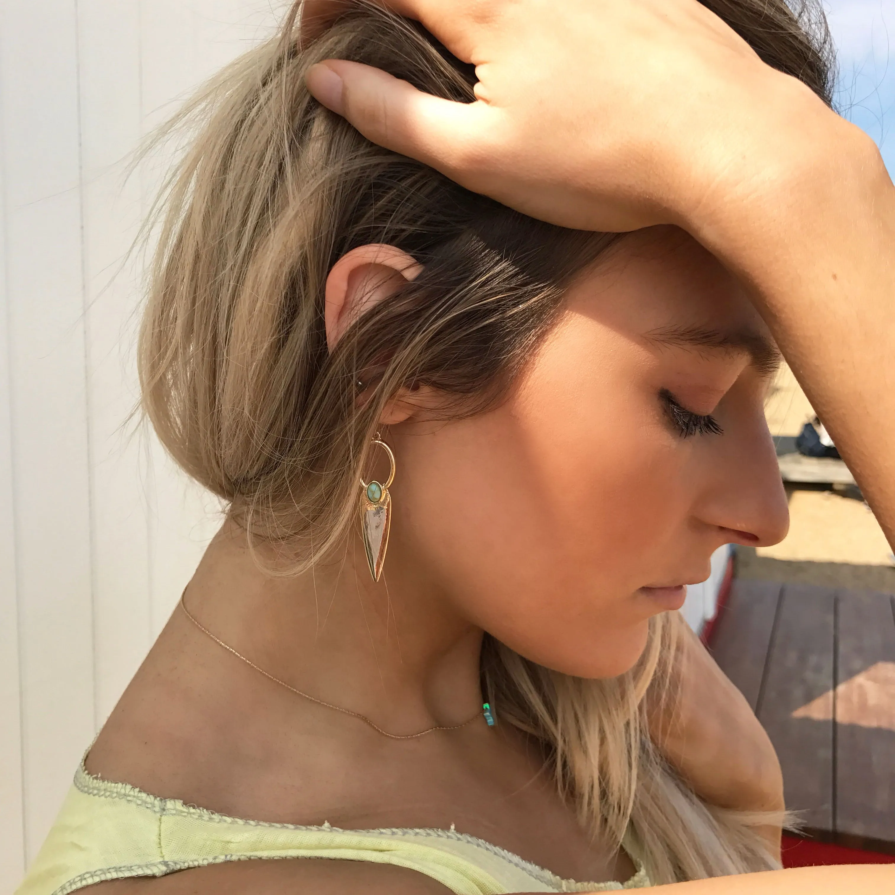 Turquoise Spear Earrings