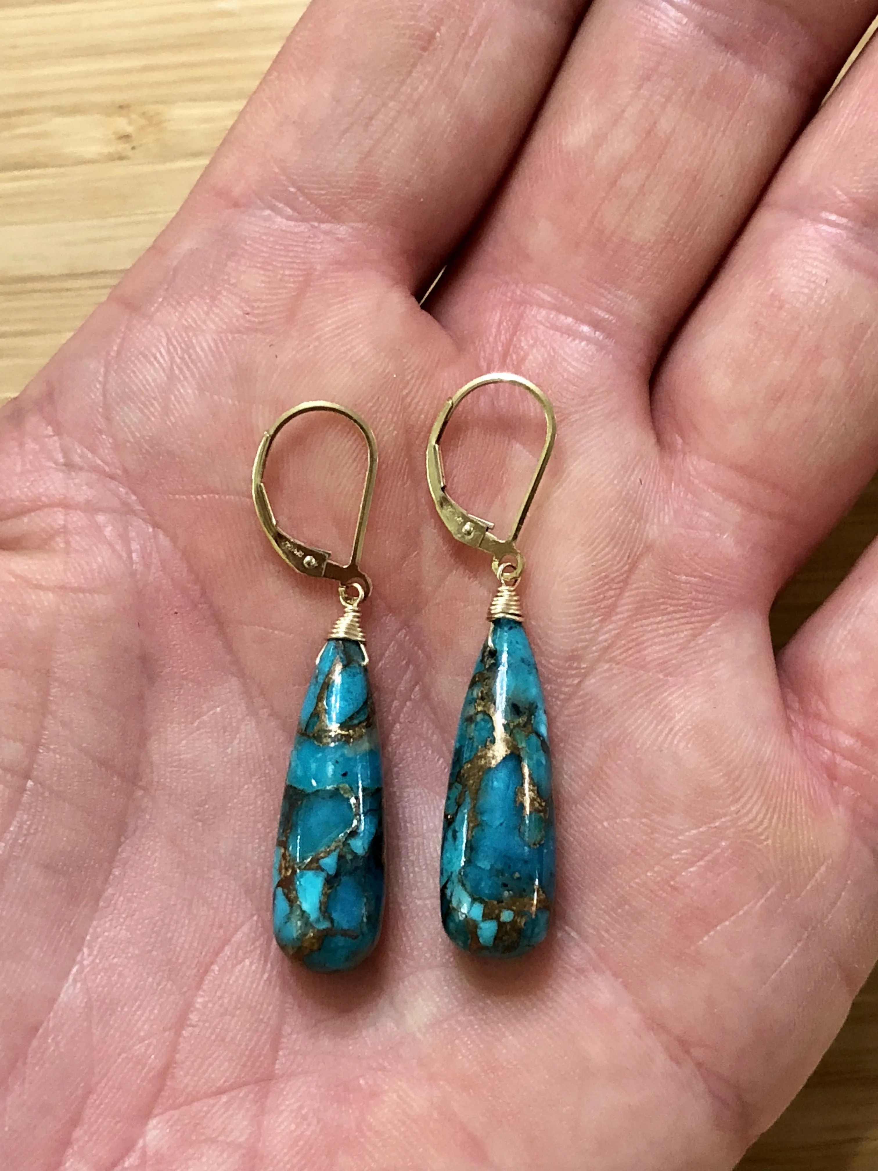 Turquoise Tear drop earrings