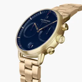 Unika | Polished Metal Dial - Brown Leather