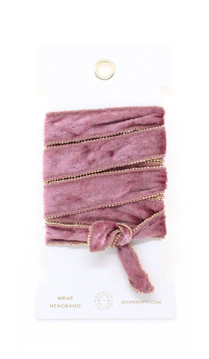 Velvet Convertible Wrap Headband | Blush