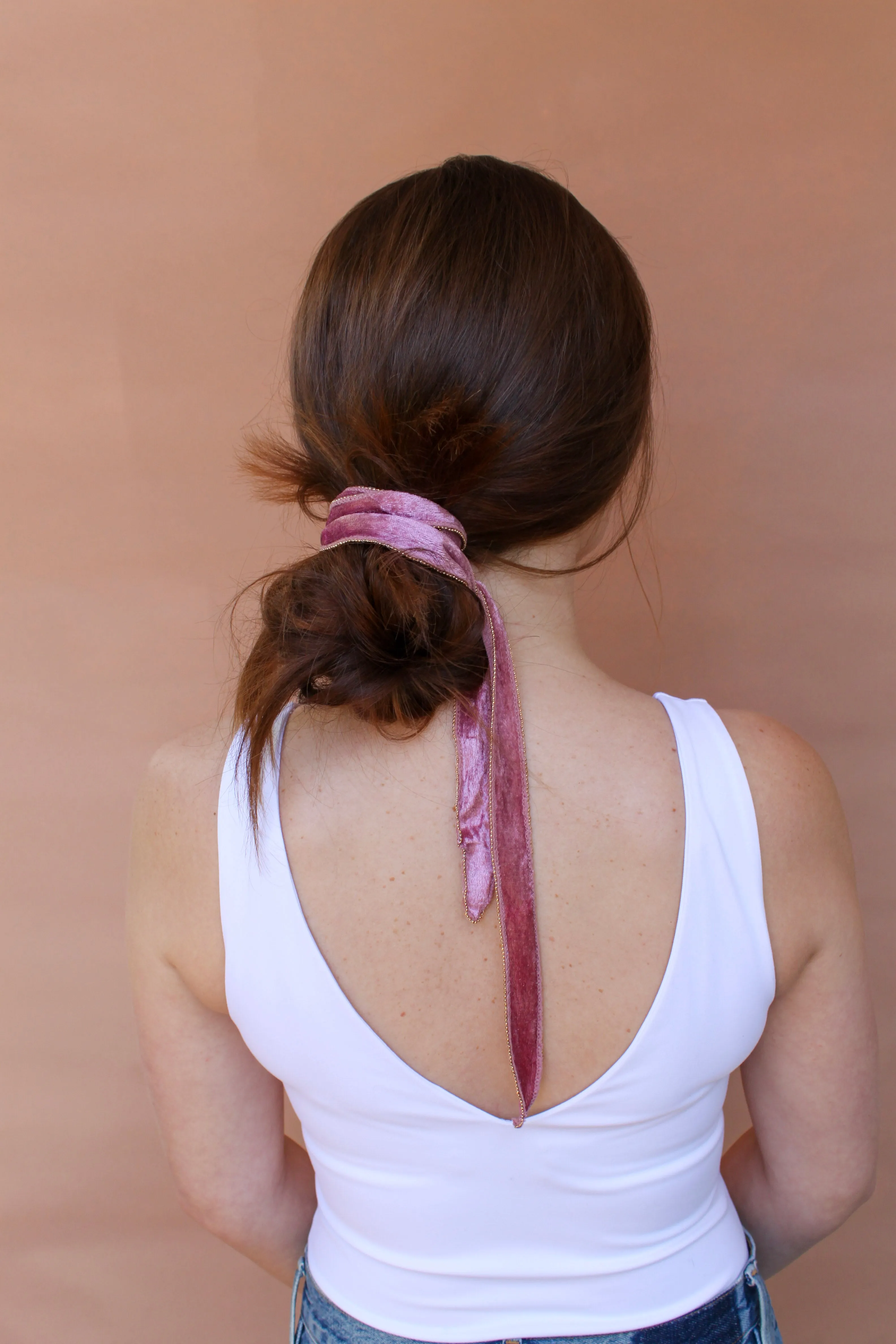 Velvet Convertible Wrap Headband | Blush