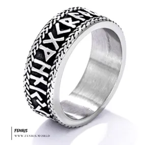 Viking Rune Ring Silver Norse Style