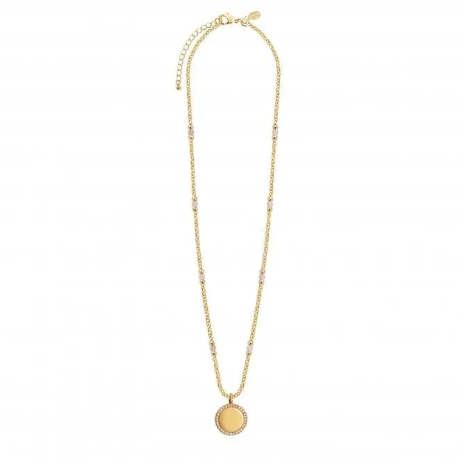 Wellness Gems Gold Rose Quartz 45cm With 5cm Extender Necklace 3848