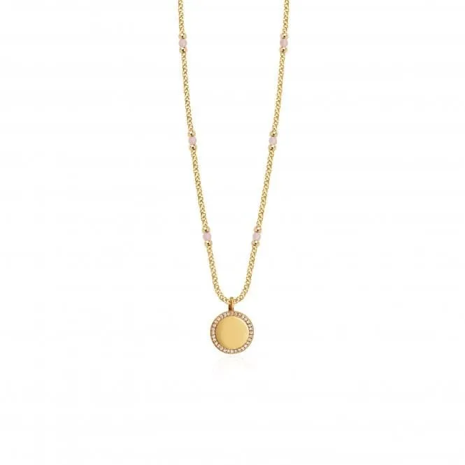 Wellness Gems Gold Rose Quartz 45cm With 5cm Extender Necklace 3848