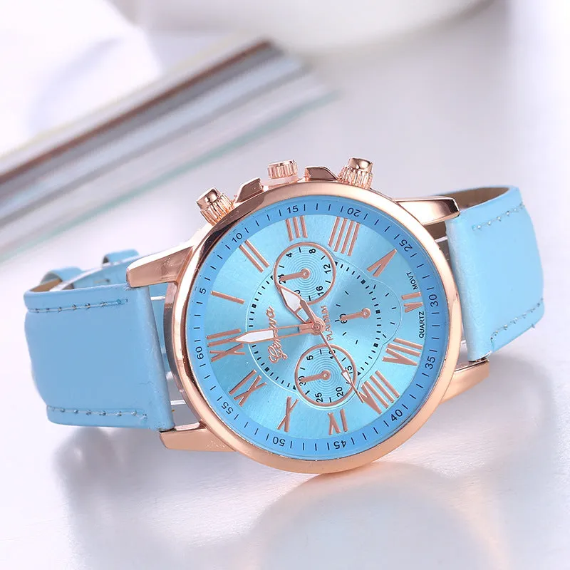Women's Belt Leather Watch Strap Women's Fashion Women's Watch Scale Men's Watch
