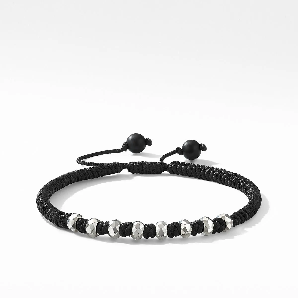 Woven Bracelet in Black with Black Onyx