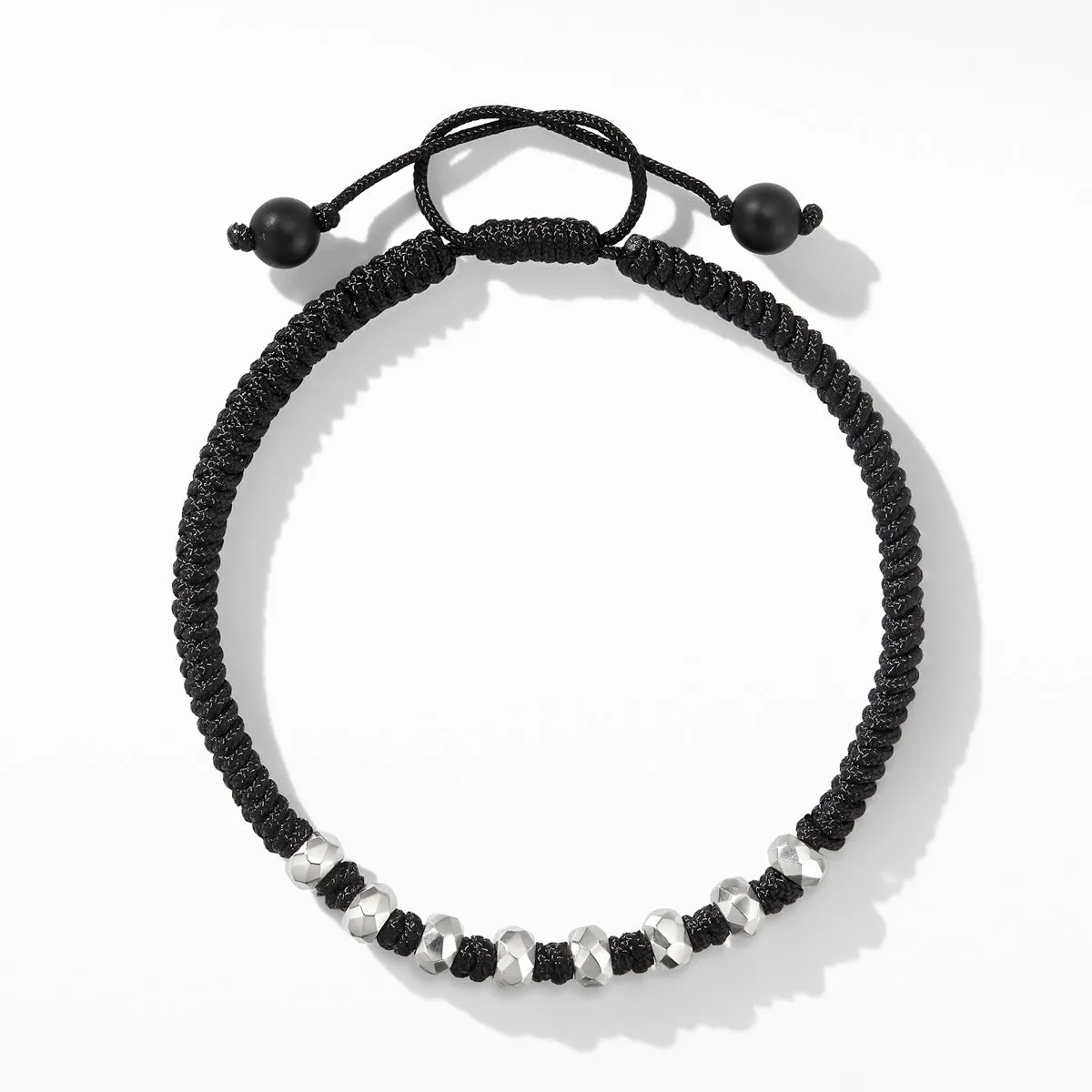 Woven Bracelet in Black with Black Onyx
