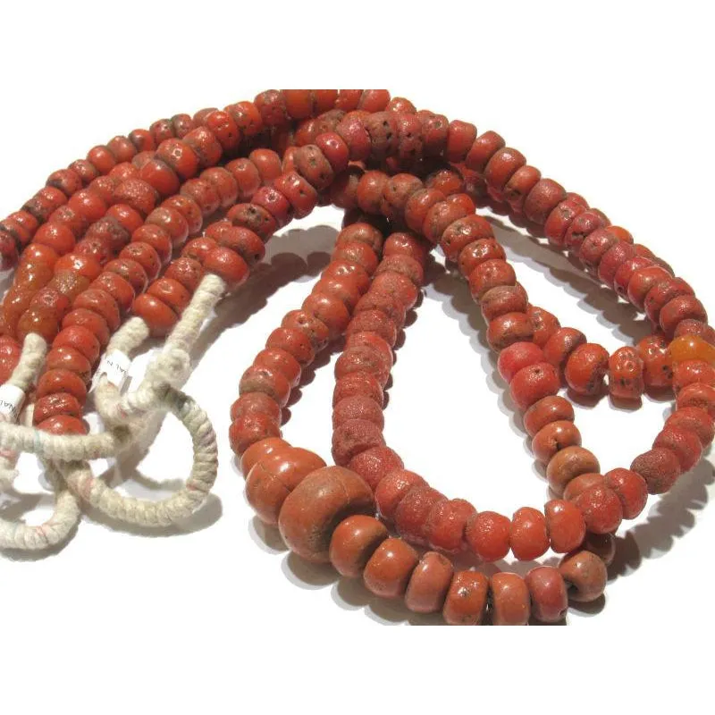 Yoruba "Coral" Glass Beads / Necklace