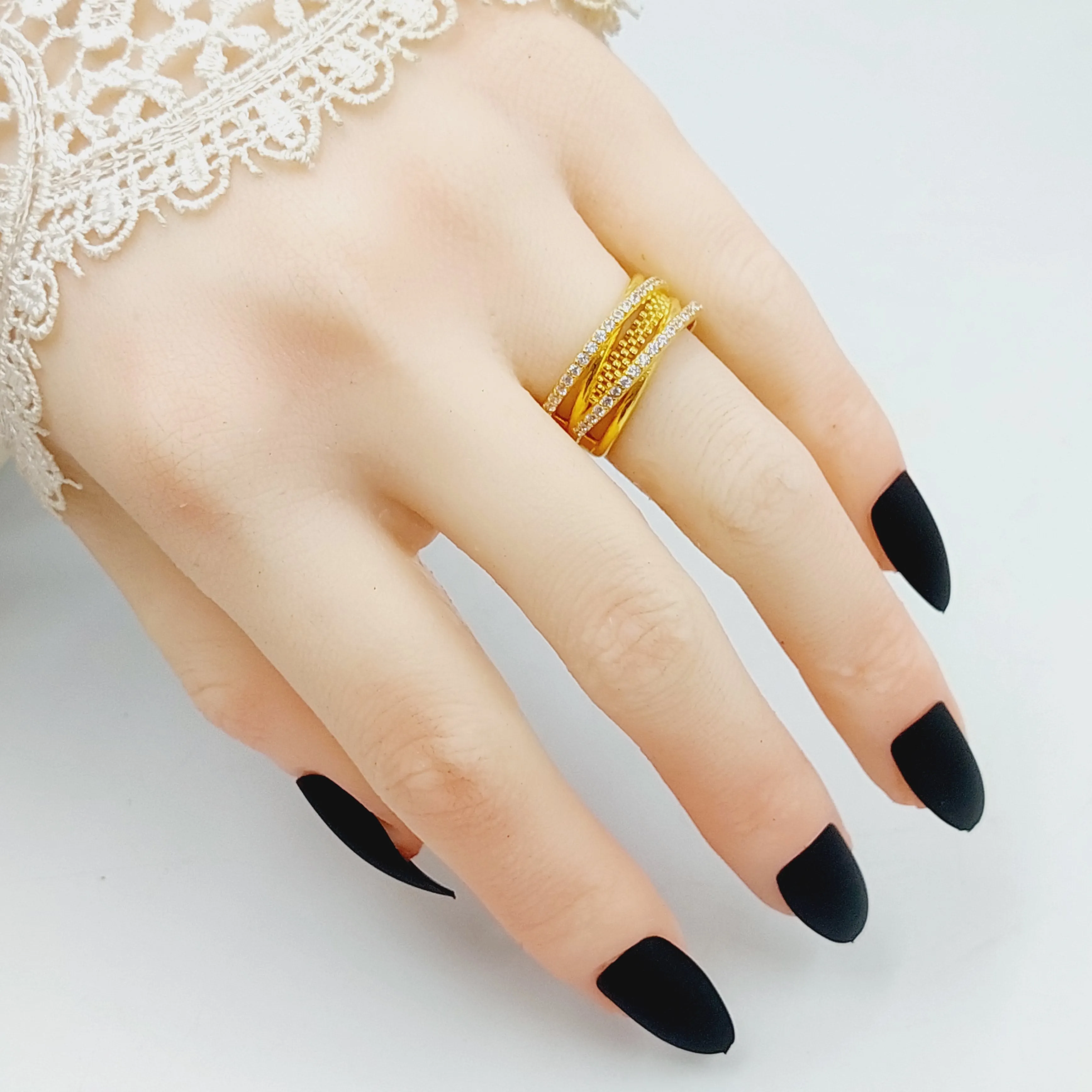 Zircon Studded Deluxe Ring