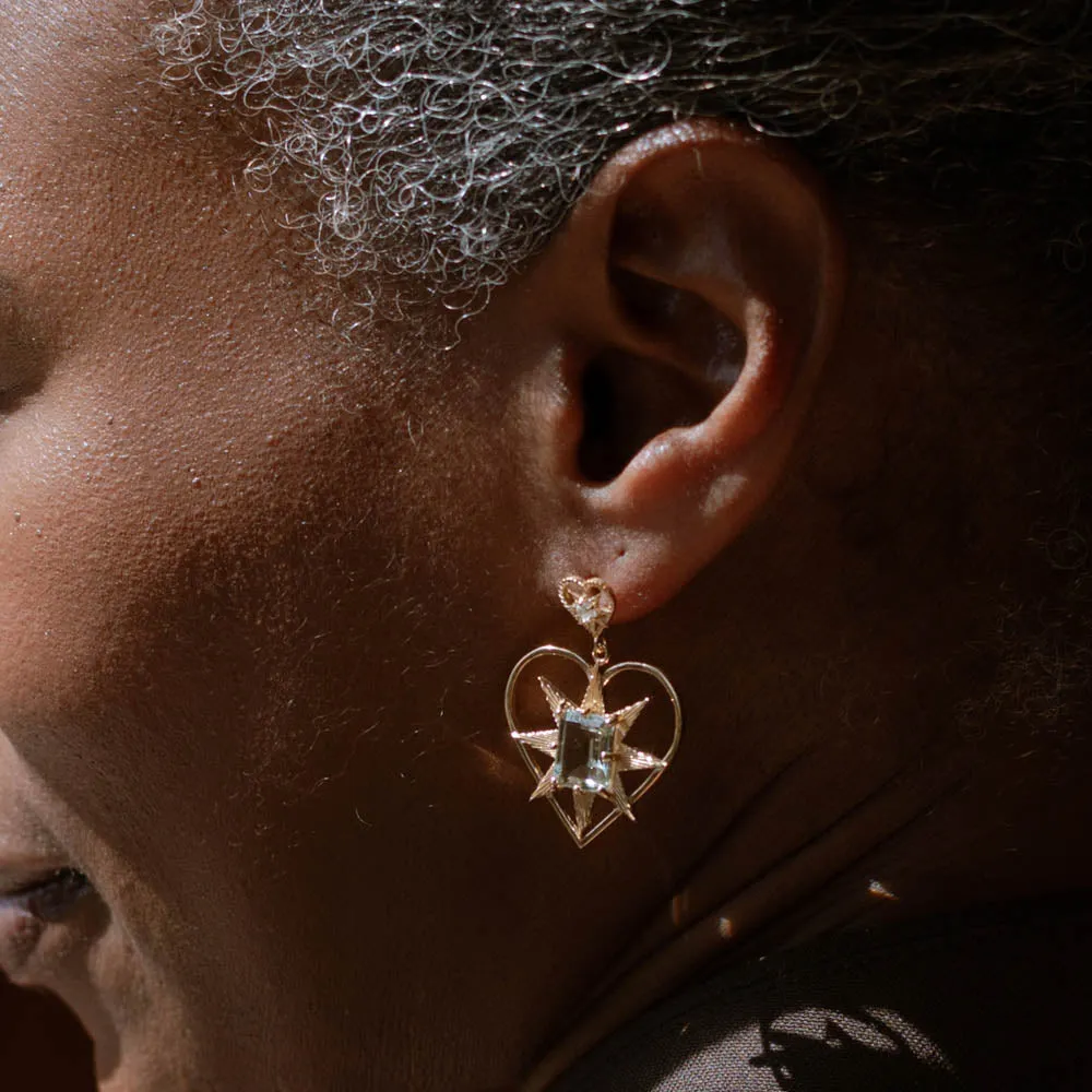 Zoe & Morgan Shining Heart Earrings - Gold Plated