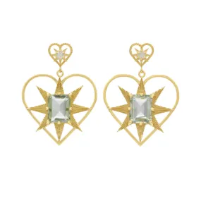 Zoe & Morgan Shining Heart Earrings - Gold Plated