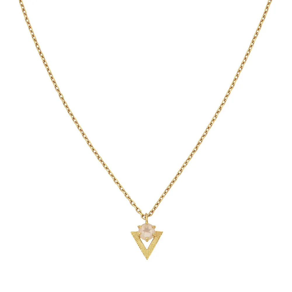 Zoe & Morgan Violet Necklace - Gold Plated & Rose Quartz